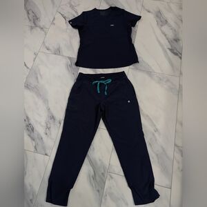 Figs Navy Blue Women's Scrub Set